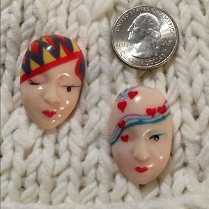 Vintage Mime Brooches